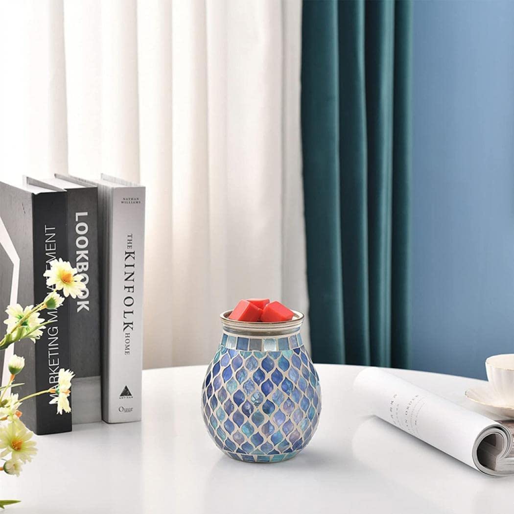 AAPIE Ölbrenner Elektrischer Wachsschmelzbrenner Kerzenwärmer Schmelzer Ätherisches Öl Duftbrenner mit LED-Nachtlicht Aromalampe für Home Spa