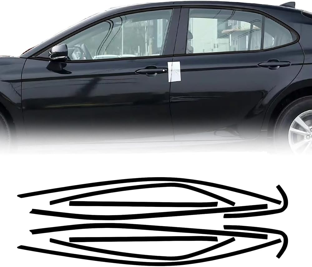 Side Window Trim Chrome Delete Blackout Overlay Kit Pre-Cut Vinyl Compatible for Toyota Camry 2018-2023