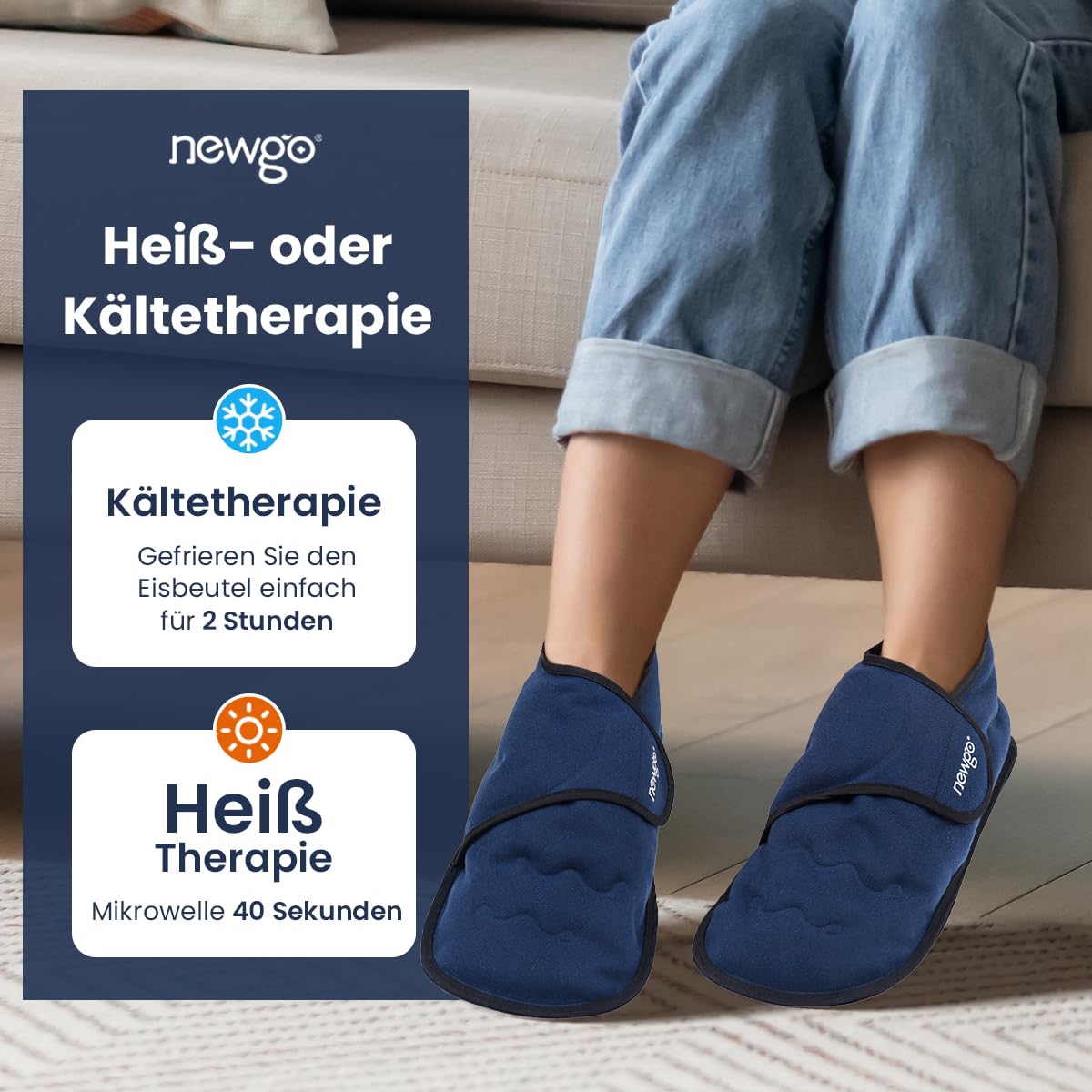 NEWGO 1 paio di scarpe refrigeranti per chemioterapia, suola antiscivolo, calze refrigeranti per terapia termica e fredda, calze per ghiaccio, reumatismi, gotta