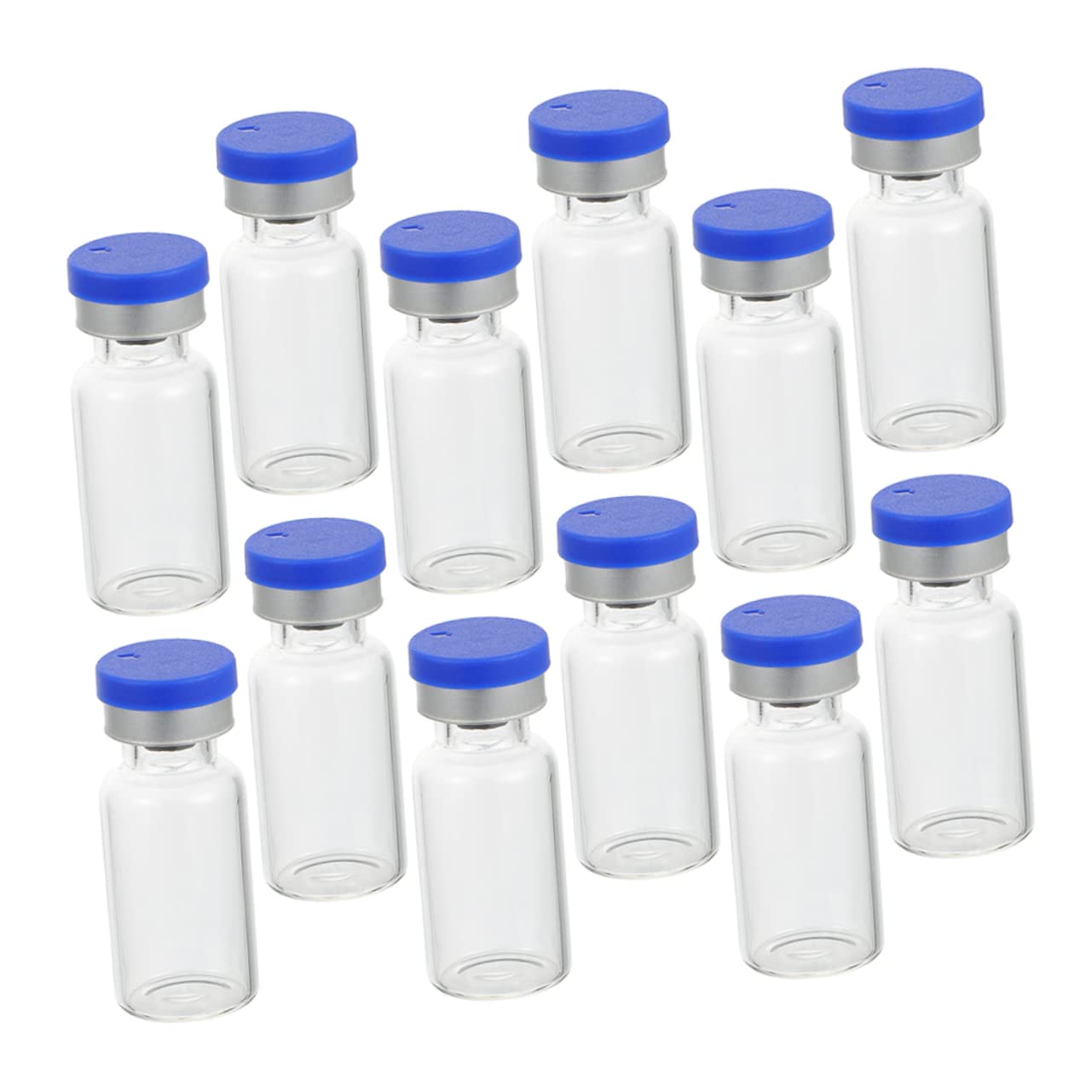 GARVALON Glass Vials 50pcs Small Storage Bottles for Liquids Bottles Caps Reusable Leak Proof