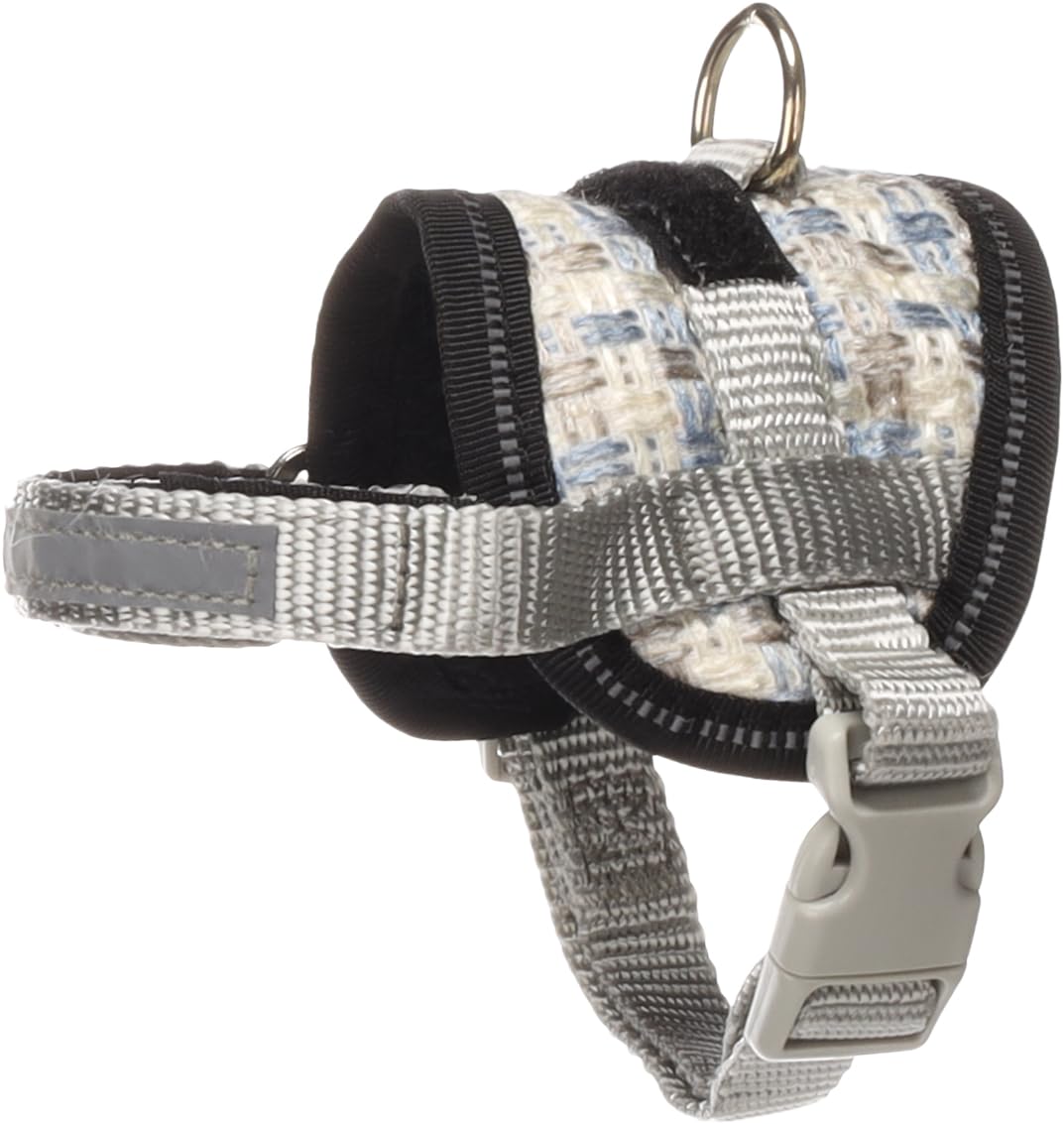Hund Geschirr Eeny Meeny Blau & Grau XS 14-22cm 26-35cm 7,5cm 15mm