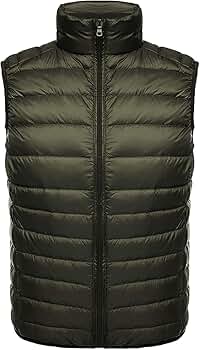 ジャケット・アウター REVERSIBLE PACKABLE DOWN VEST[BLACK] JEShifangjiusu Men'S Lightweight Wind Resistant Puffer Vest