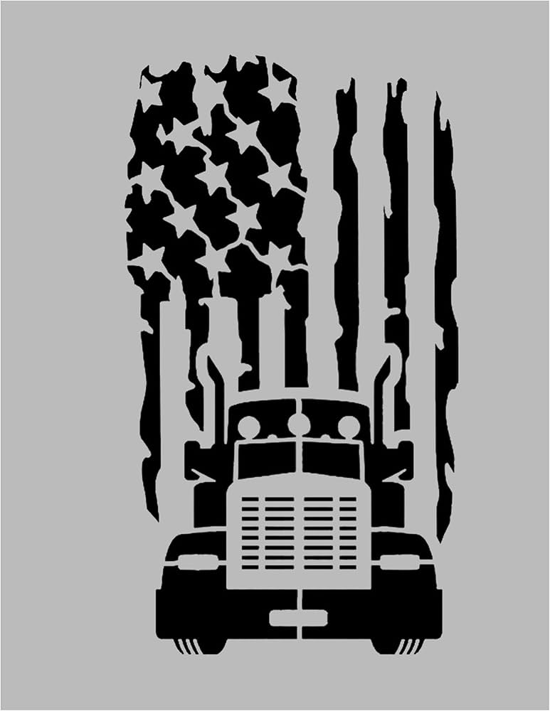 amazon-com-semi-truck-trucker-american-flag-truck-driver-reusable-stencil-8-5-x-11-sheet-for-painting-on-walls-wood-arts-and-crafts-my-custom-stencils-arts-crafts-sewing