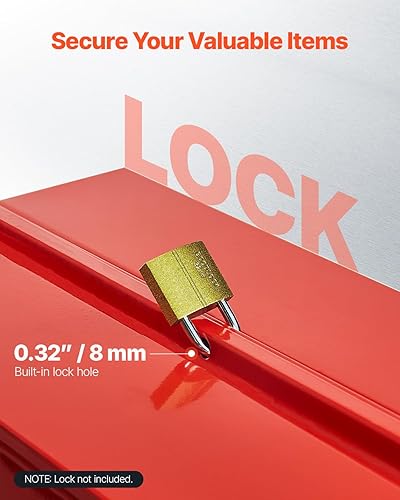 Miniatura 3 de VEVOR Caja de herramientas de metal, 18 pulgadas, 3 niveles, 5 bandejas, portátil, plegable, organizador de cofre de herramientas con mango y