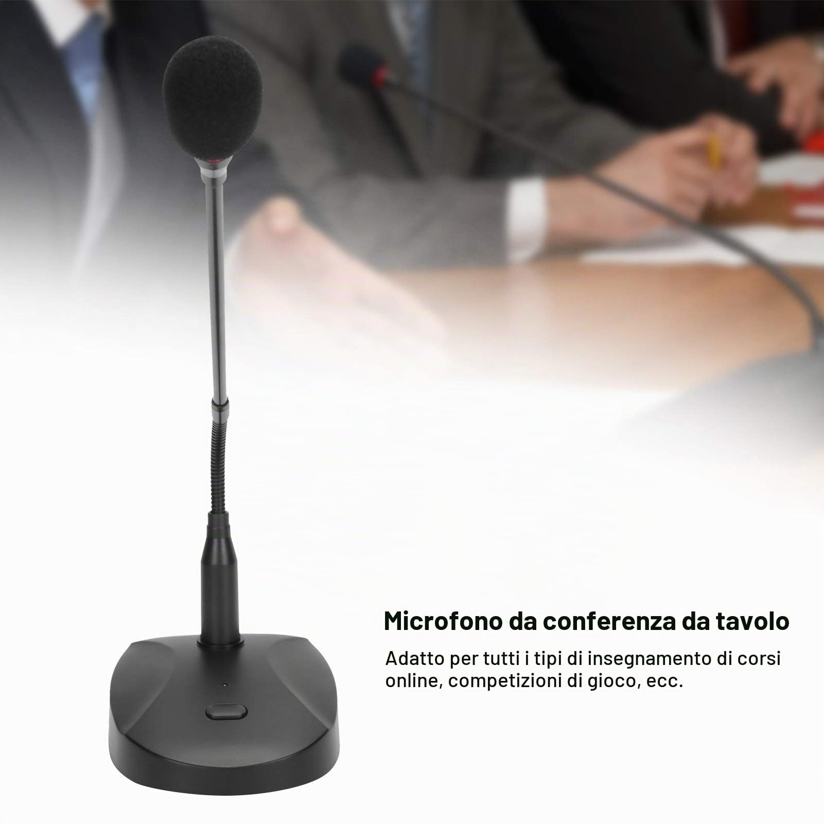 Microfono USB per PC, microfono USB professionale da tavolo per PC e Mac, compatibile con qualsiasi computer, alta sensibilità, microfono per conferenza con facile regolazione dell'angolazione
