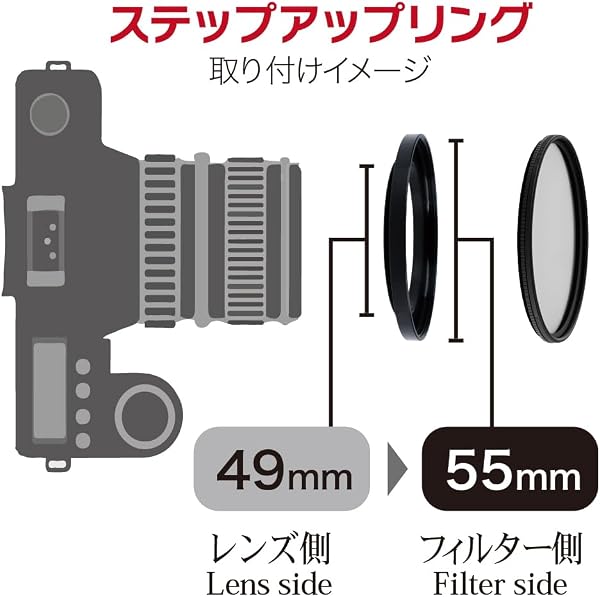 マルミ MARUMI ステップアップリング 49mm→55mm 906241 フィルター径変換アダプター - 2