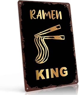 Funny Ramen King 6 Metal Sign 8x12 Inch, Aluminum Wall Decor, for Home, Kitchen, Office, Bedroom, Living Room