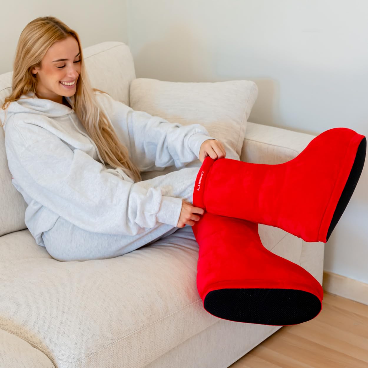 Flamingueo Sneaker Hausschuhe - Pantoffeln Unisex, Hausschuhe Herren, Warme Hausschuhe Damen, Slippers, Hausschuhe Damen Plüsch, Pantoffeln Damen, Lustige Hausschuhe, Coole Hausschuhe, Eine Größe