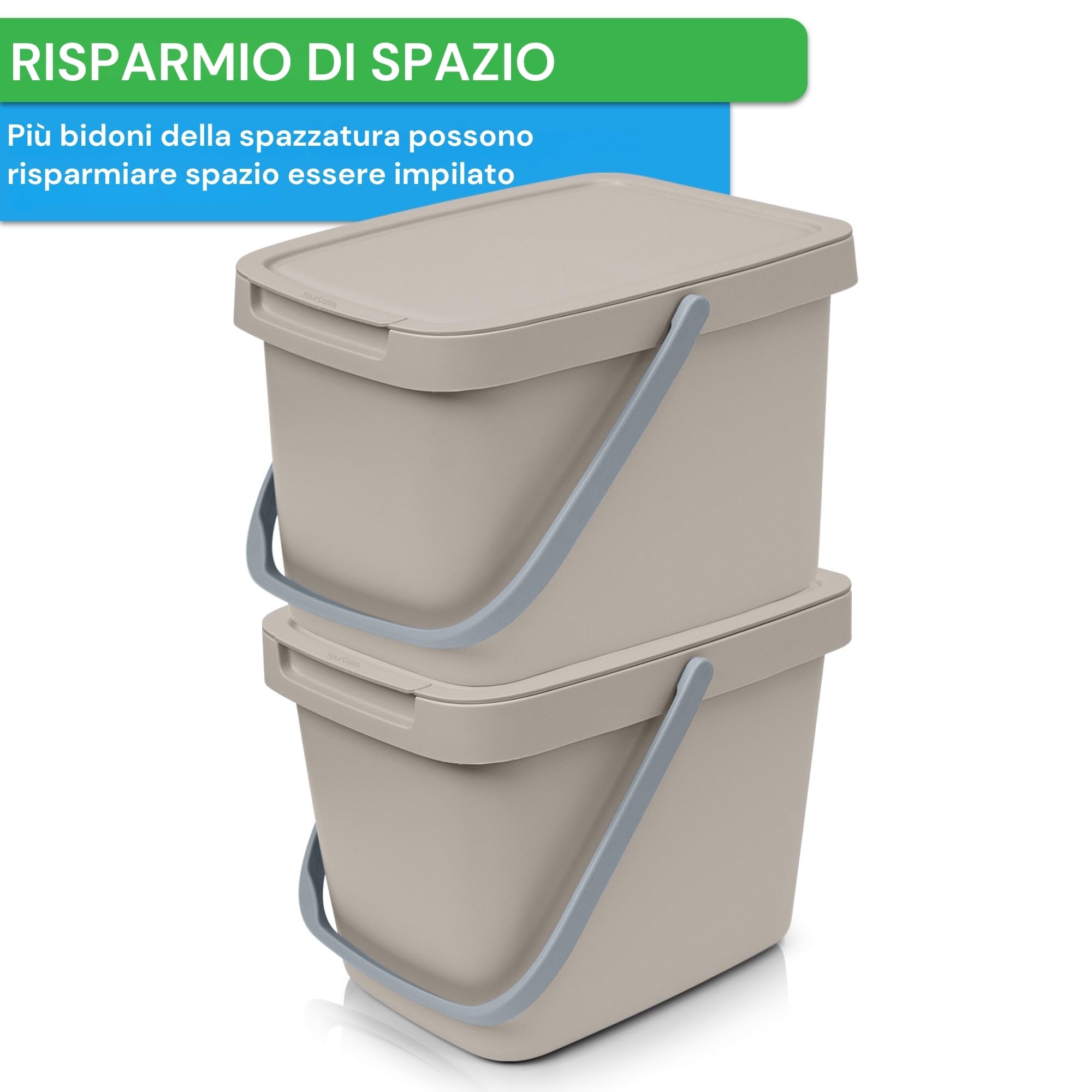 YourCasa® Pattumiera biologica da cucina – 6 l secchio per compost da cucina per tutti i giorni, contenitore per rifiuti biologici – con coperchio e gancio a parete – Pattumiera biologica piccola –