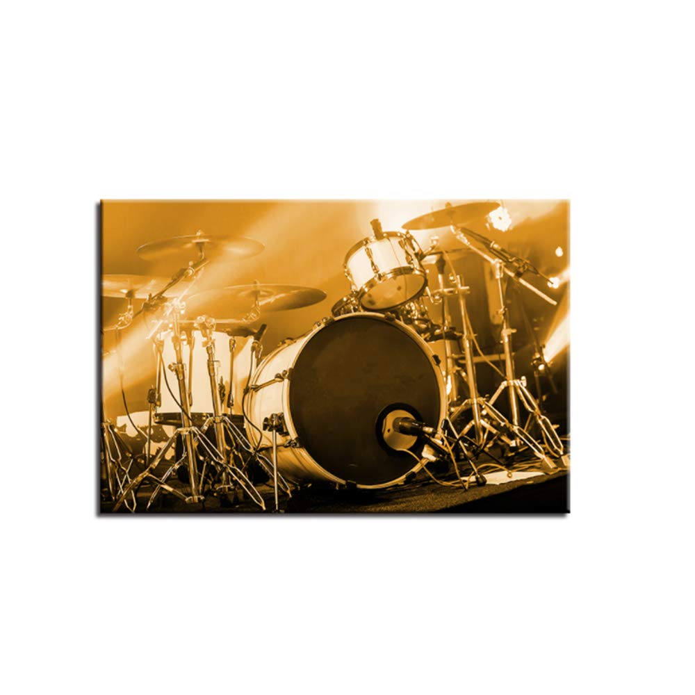 Pinturas en lienzo Impresión en HD para sala de estar Instrumentos musicales Arte de la pared Carteles Decoración para el hogar Batería Juego Cuadros Decoración 40x60cm (15.7 "x23.6") Con marco