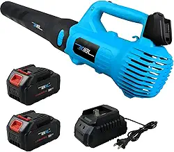 NEWONE Soprador de folhas, sem fio, elétrico, soprador de folhas/aspirador de folhas, aspirador de folhas leve de 20 V, 5 velocidades, com 2 baterias e carregador, portátil para cuidados com o