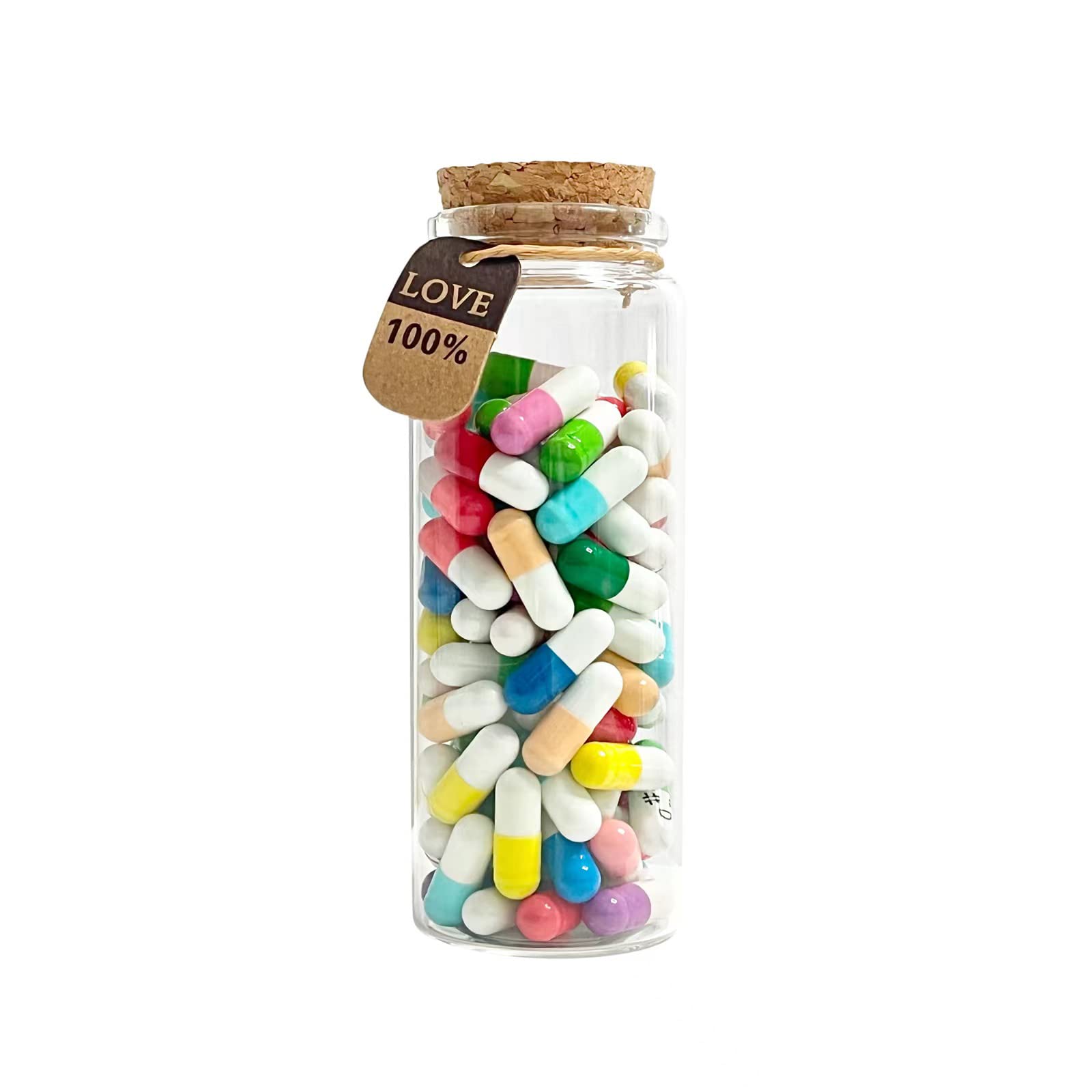 Capsule Letters Message in a Bottle-Love Pills-Birthday,Valentines Day, Mother's Day,Graduation season Party gift The Cute Gifts for Boyfriend and Girlfriend. (Mixed Color 101)