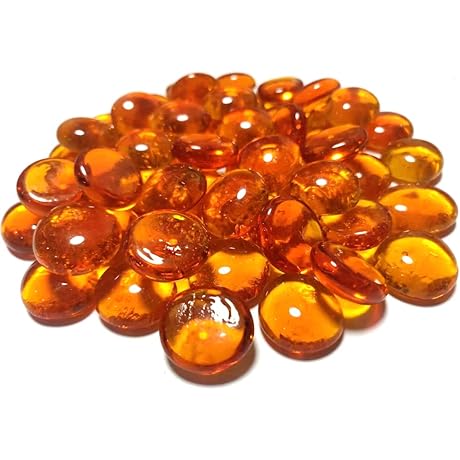 Orange Flat Glass Marbles for Vases