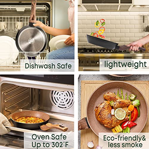 Ecowin 8 Inch Nonstick Frying Pan, Granite Non Stick Skillet Pan, Small Egg Pan Omelette Pan, Induction Compatible, Dishwasher And Oven Safe thumb #5