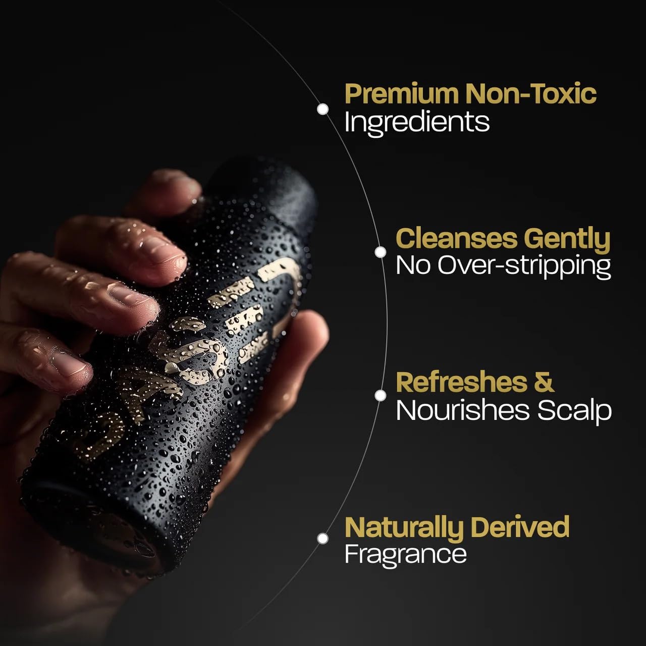 BASED Shampoo with Aloe Vera, Peppermint Oil, & Coconut Oil, Cleansing Shampoo for Men, No Sulfates, Parabens or Synthetic Fragrance, Quality Men's Hair Care, 12 fl oz Bottle (Pack of 1)