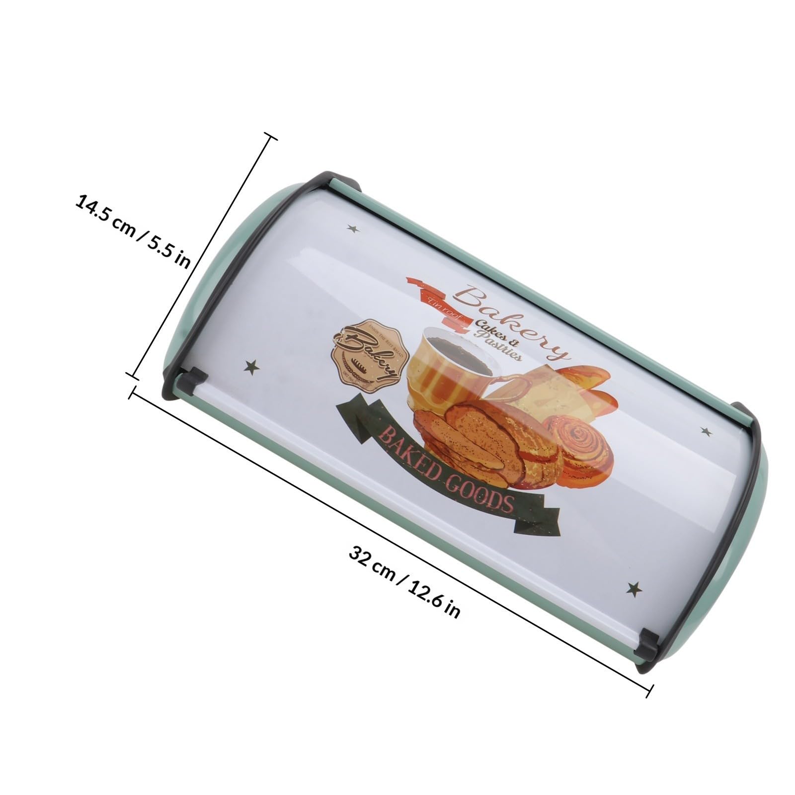 Caja de Pan de Metal Azul, Recipiente Doméstico Retro para Alimentos