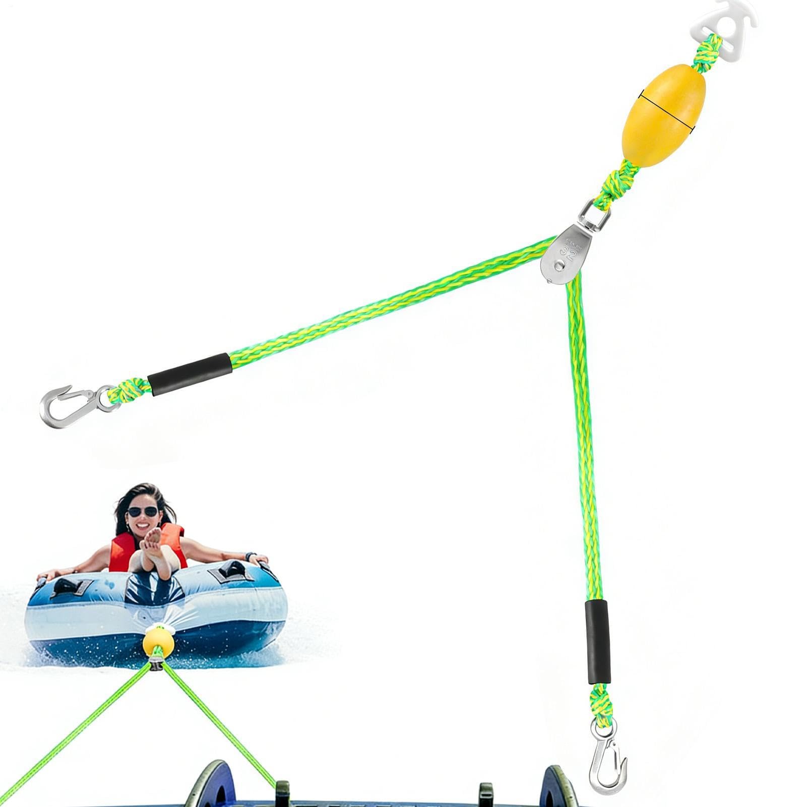 Floating Tow Rope - Water Sports Line for Boating | Material with Hook Ends, 17FT Ski Harness, High Visibility Float Design for Lake River Pool Beach Surfing Use