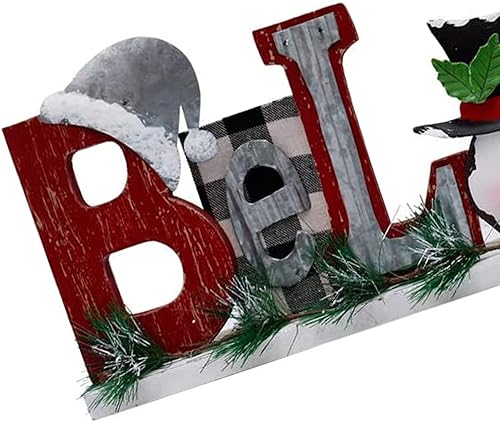 Miniatura 4 de Letras de madera recortadas de mesa Muñeco de nieve Believe Sign Decoraciones de Navidad Muñeco de nieve Madera Palabra Bloque Signos Invierno