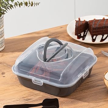 Porsima 1096 Anthracite Cake Pastry Container - Carrying bag - Ziplock bell jar