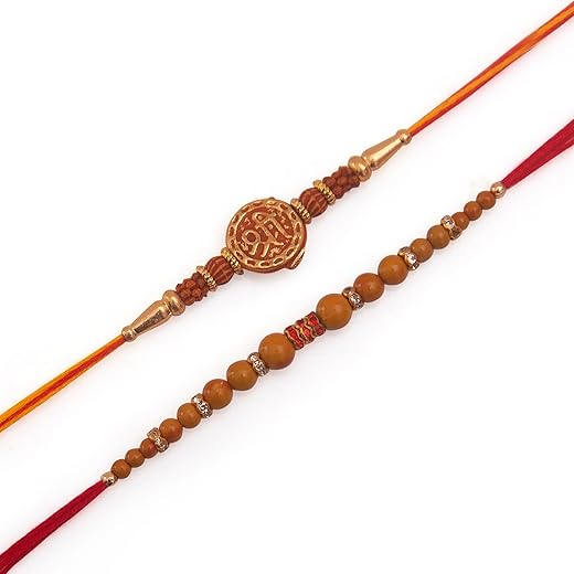 Rakhi For Brother Set of 2 With Greeting Card, Beautiful Designer Raksha Bandhan Rakhi Gift Set For Brother Bhaiya Bhai Bro, Traditional Indian Style Rakshbandhan Rakhi Gifts For Brother