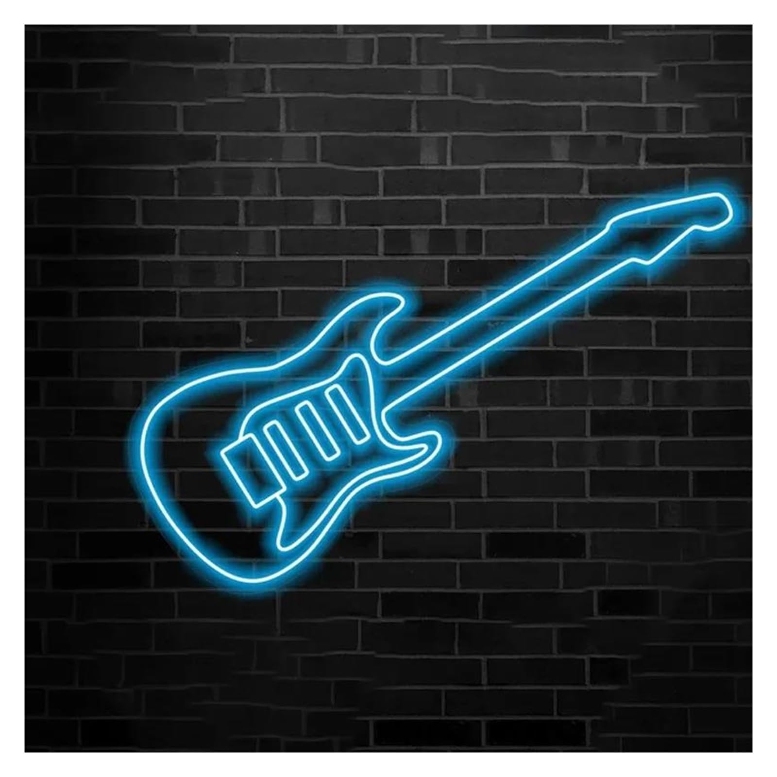 Shouxi A Sign Lamp Guitar Neon Sign For Rock Roll Guitar Neon Light Beer Bar Pub Music Room Studio 56X24cm(A)