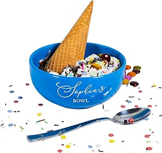 Personalized Ceramic Ice Cream Bowl, Custom Name Cereal Bowl, Kids Christmas Gift, Birthday Gifts, Customize Pasta Bowl for Kids, Ceramic Bowls for Children