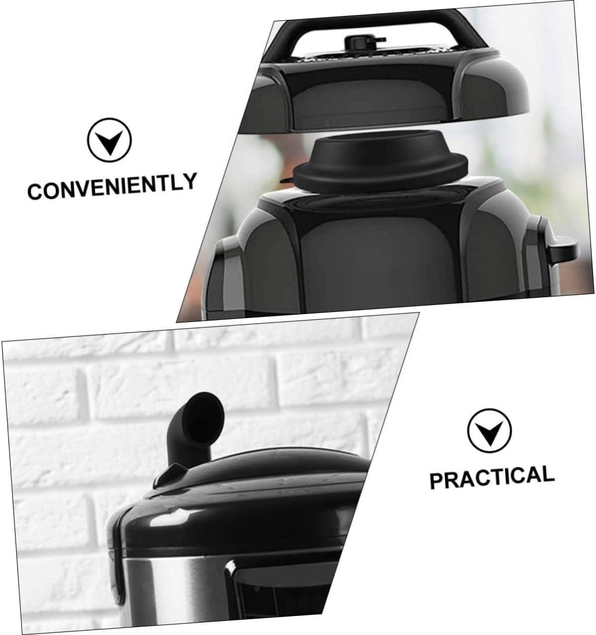 Heat-resistant Silicone Steam Release Diverter and Lid Stand for Electric Pressure Cooker Kitchen Gadget to Protect Cabinets and Prevent Condensation Damage Easy-clean Dishwasher