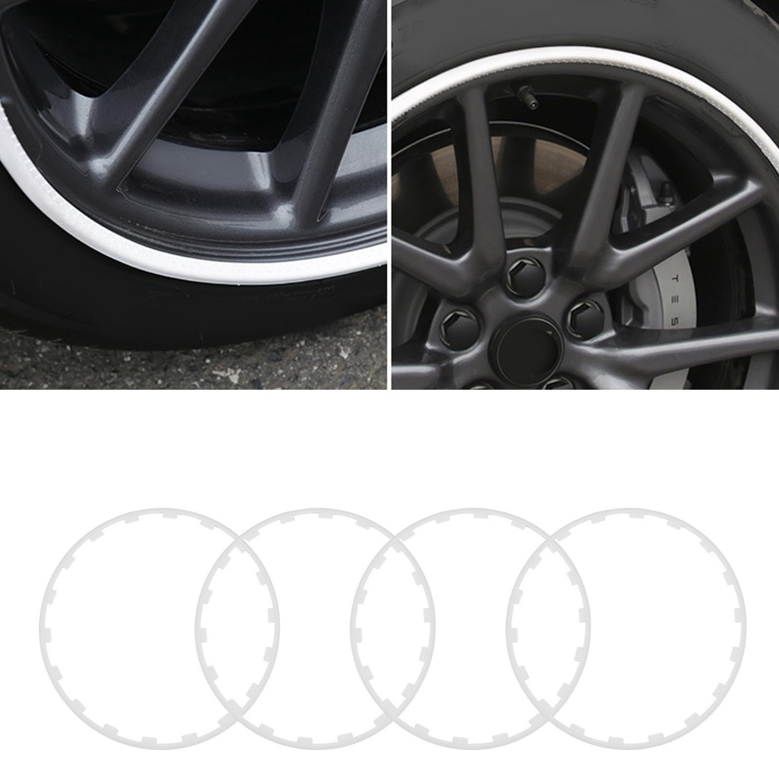 Felgenschutzring, Kratzfest, Universelle Passform, Ersatz für 18-Zoll- von 2017 Bis 2023, Nylon-Material, Stil und Schutz (White)