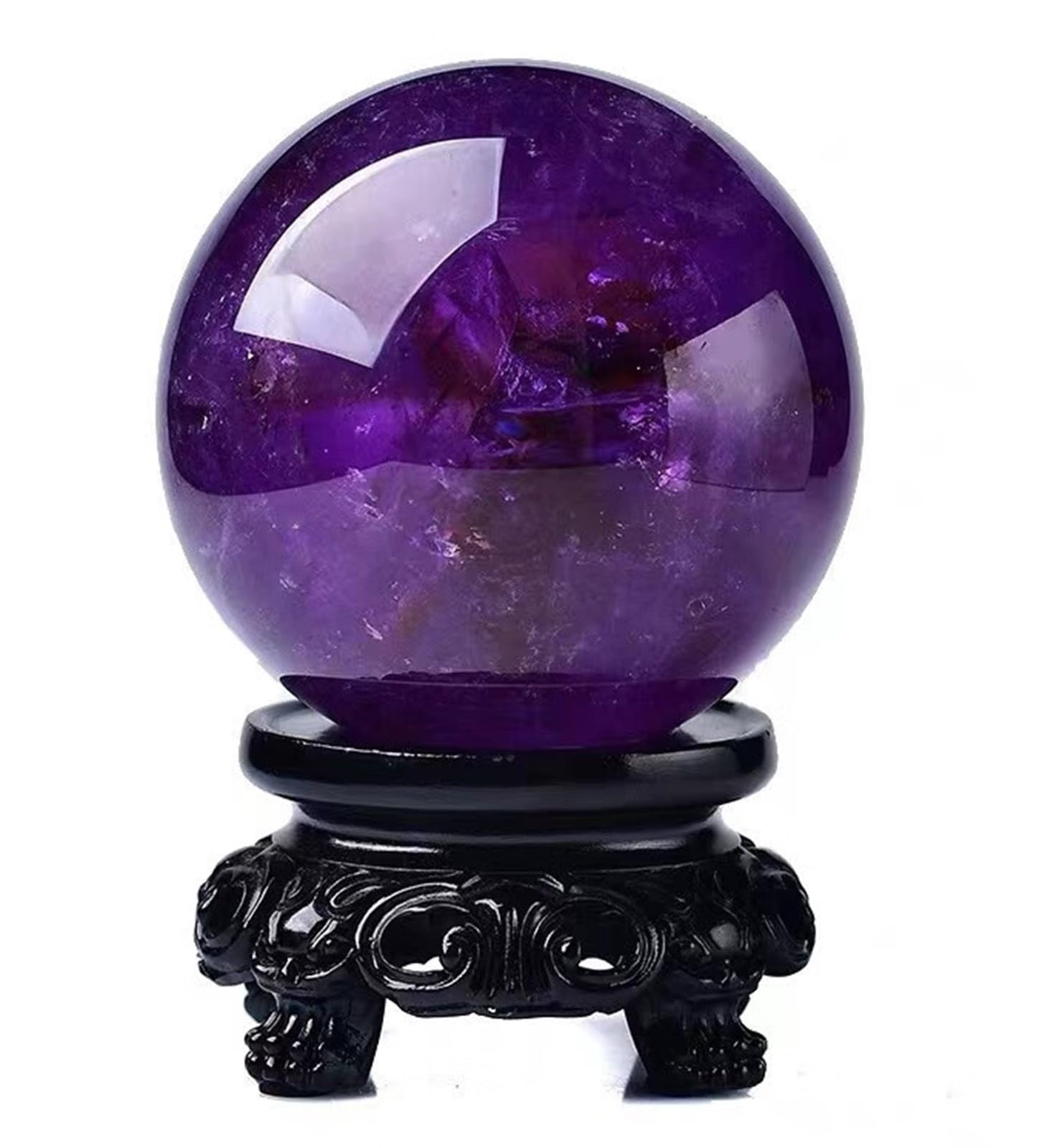 BHBHCPZGR Amethyst Crystal Ball with Stand Rock Purple Decorative Balls Stone for Divination, Decoration, 7cm