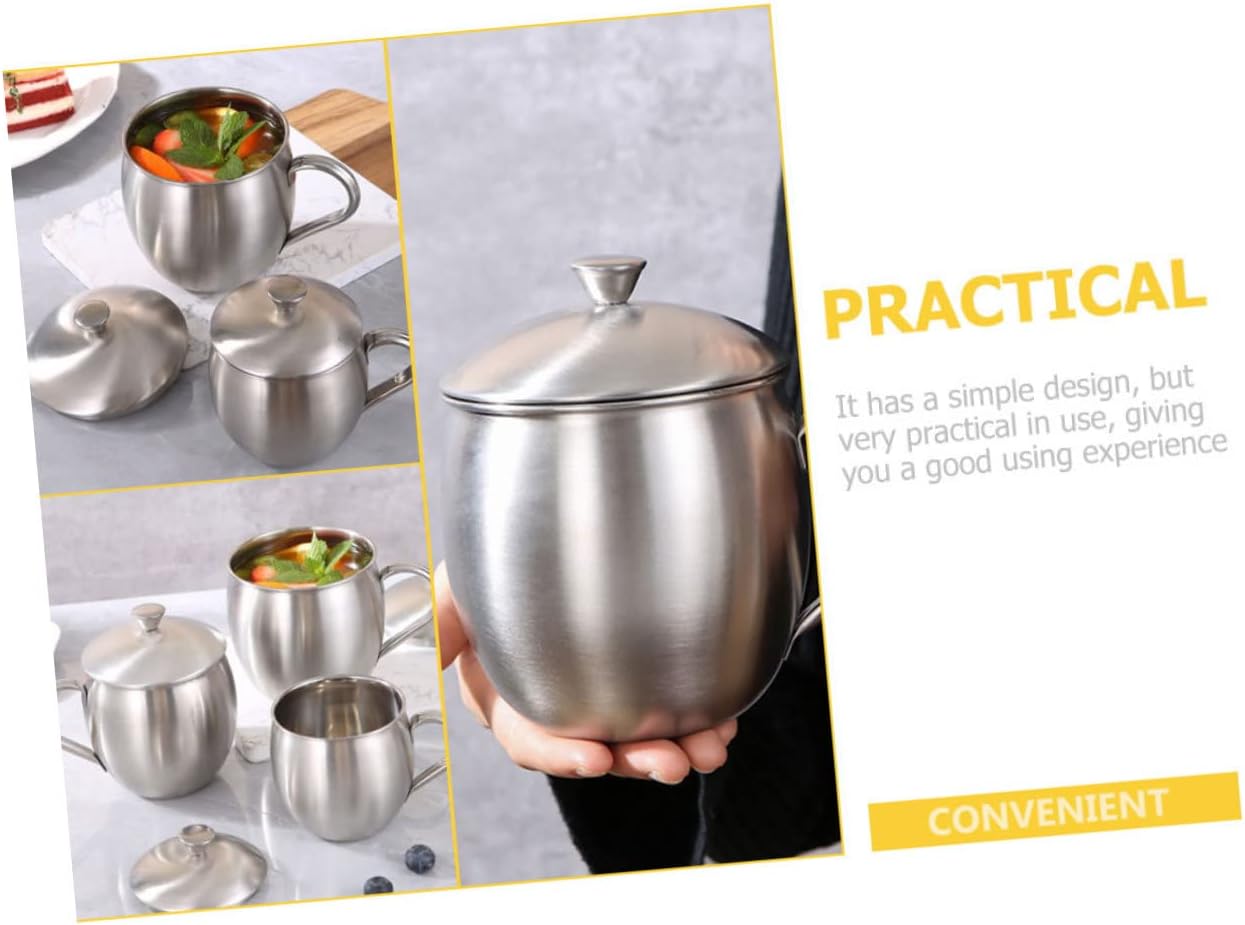 Kichvoe Stainless Steel Coffee Mug with Lid and Handle 16.9Oz 500Ml Travel Tumbler for Hot Drinks Tea Milk Soup Unbreakable Drinking Cup - Image 6