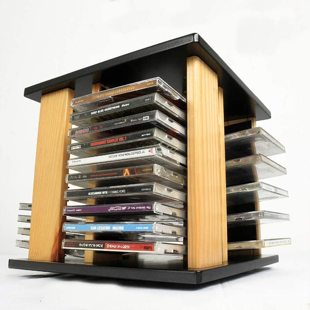 Estante De Almacenamiento De Cd Estante De Almacenamiento De Cd Estante De Cd De Escritorio Bandeja De Cd-Cd Giratoria De 360 ​​grados Bolsa De Almacenamiento De Cd Ps4 Soporte De Dvd Estante De Acaba