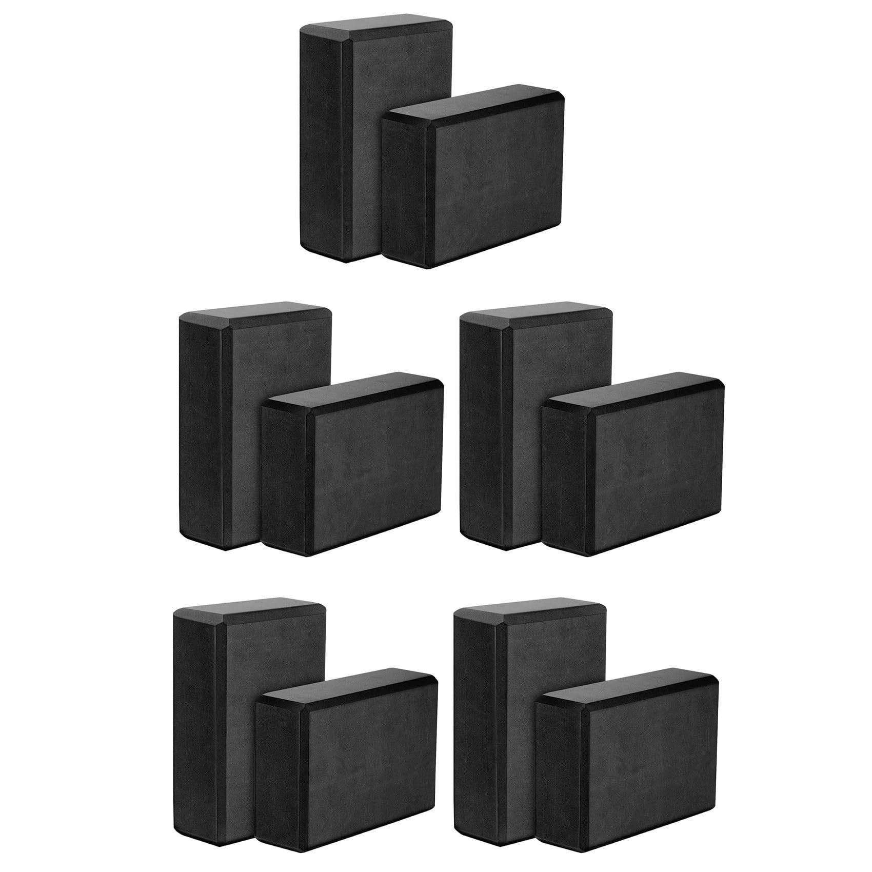 ISTOVO Yoga Blocks 10 Pack,23X15X7.6cm High Density EVA Foam Yoga Block Exercise Bricks,Eco Friendly &,Black