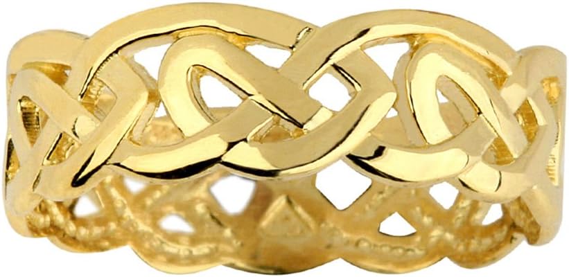 Solid Gold Celtic Wedding Band Trinity Knot Eternity Ring (14k) (4.5)