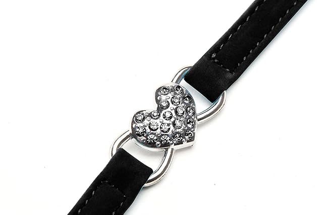 Foto 2 de 4 de Collar de gato con campana de Chukchi, hecho de terciopelo suave y seguro, ajustable, con corazón de cristal