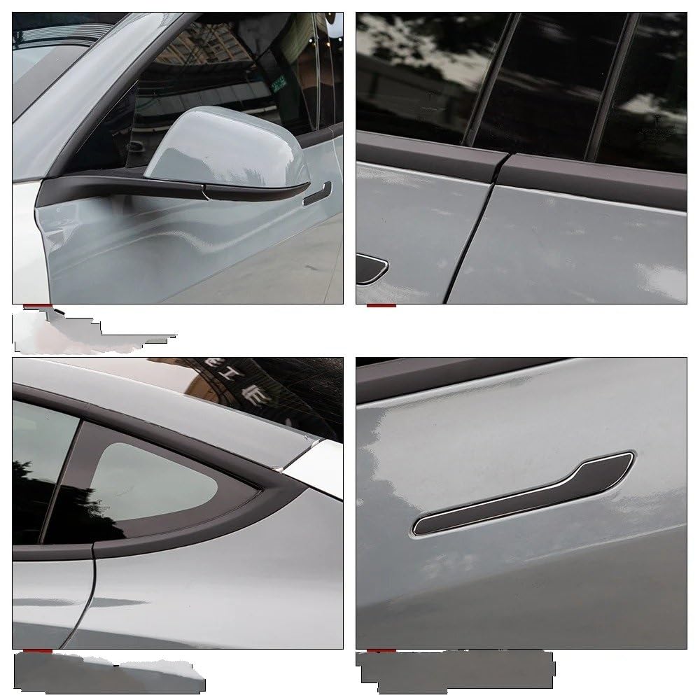 Consolle centrale dell'auto Adesivo Per Telaio Finestrino Auto Decorazione Esterna Maniglia Della Porta Protezione Nera Per Tesla Per Model 3 2020-2023