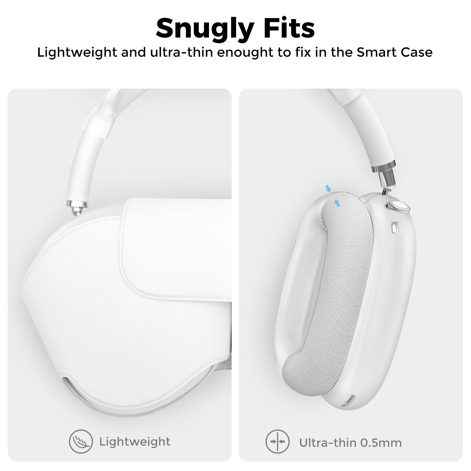 Funda Para AirPods Max, Funda De Silicona Suave TPU Para Auriculares Antiarañazos