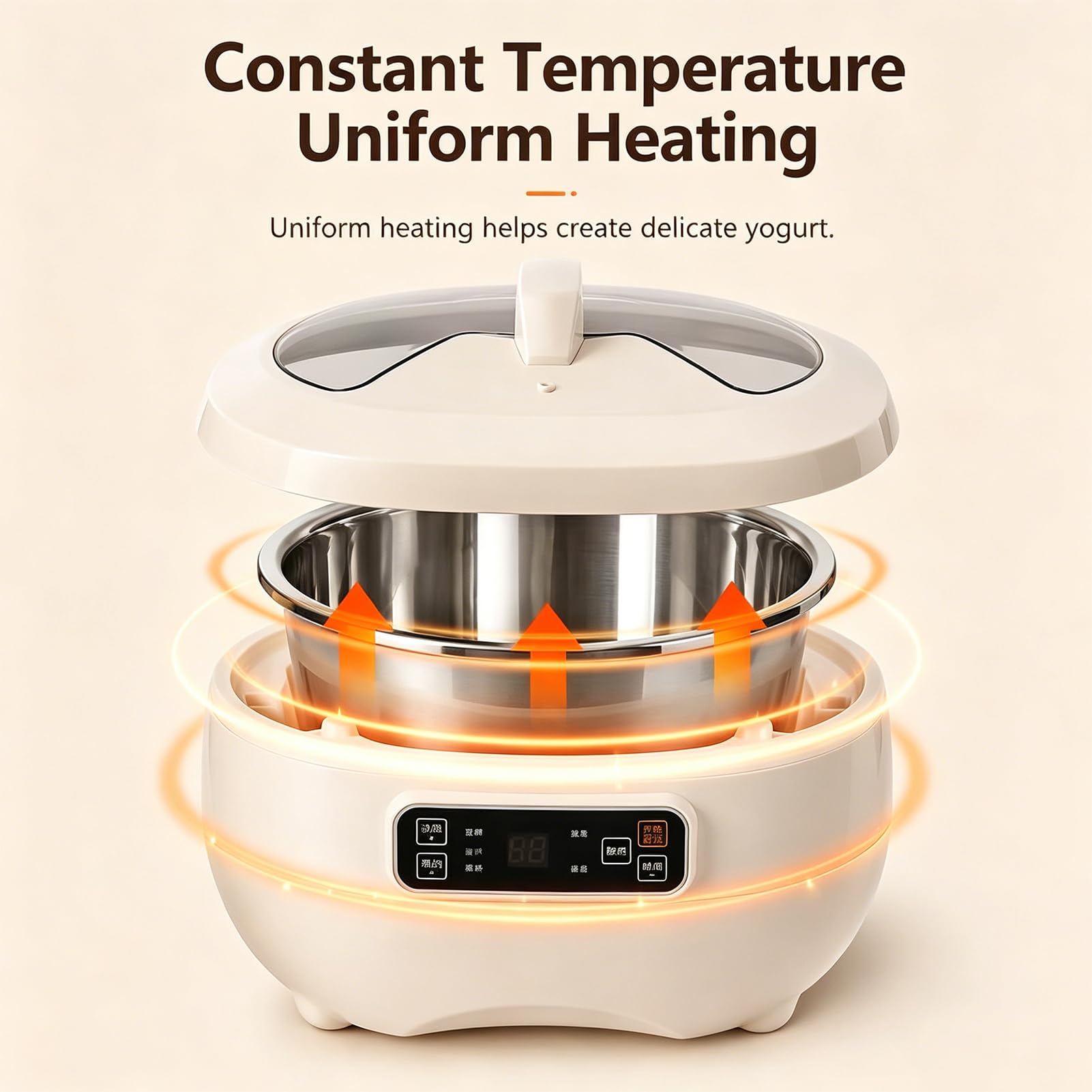Fermentadora Eléctrica de Masa de 5/8 L con Pantalla LCD y Temporizador de 1 a 72 Horas, Recipiente Interior y Tapa de Acero Inoxidable, Máquina Automática de Fermentación para Pan, Pizza y Y Blue 8L