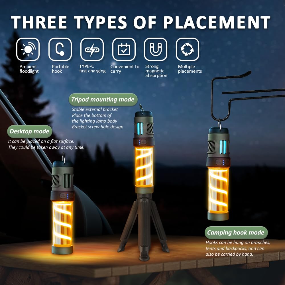 LED Outdoor Multifunktionale tragbare Campingleuchte mit großer Kapazität Beleuchtung, Taschenlampe, Zelt Camping Licht, ausgestattet mit Schlüsselbund Campinglicht