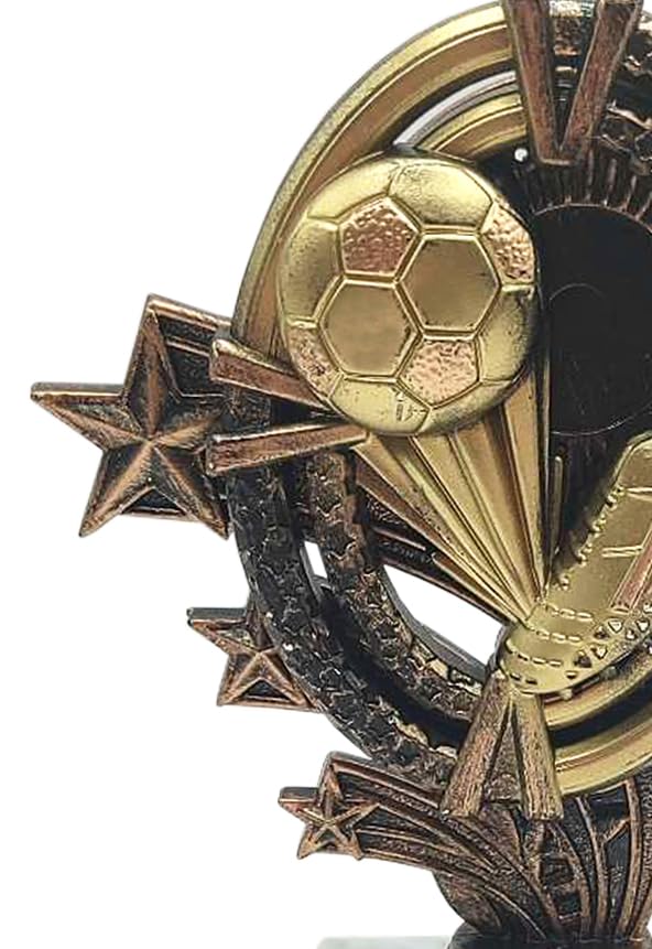 Trophée Footballeur En Résine Argent Et Or - Figurine Sur Base Marbre, Pour Tournois Enfants