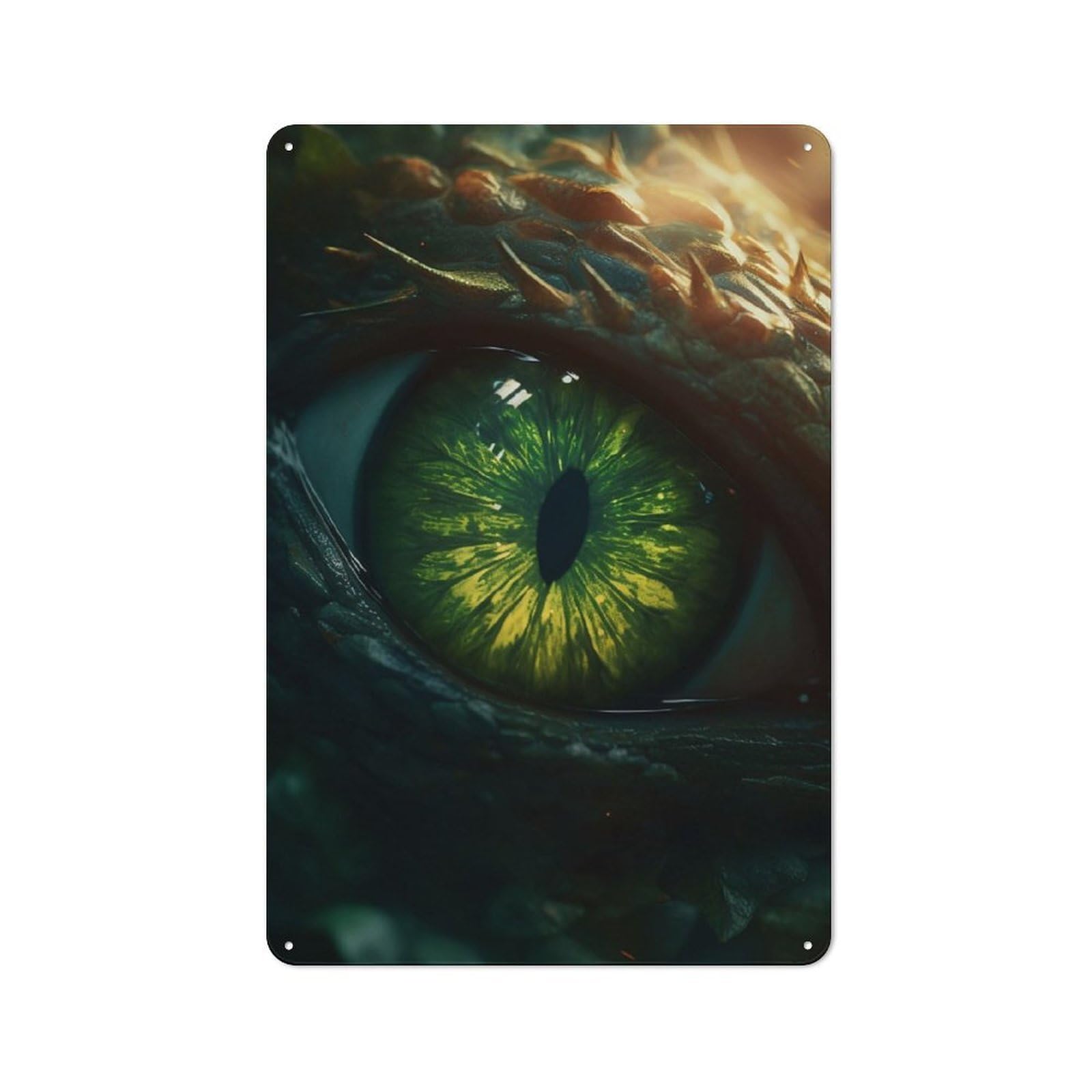 Junmoney Forest Dragons Gem Eye Metal Sign 30X20cm With For Home Bar Wall, Rustic Decor, For Collectors Decorating Home Bars And Entertaining Spaces