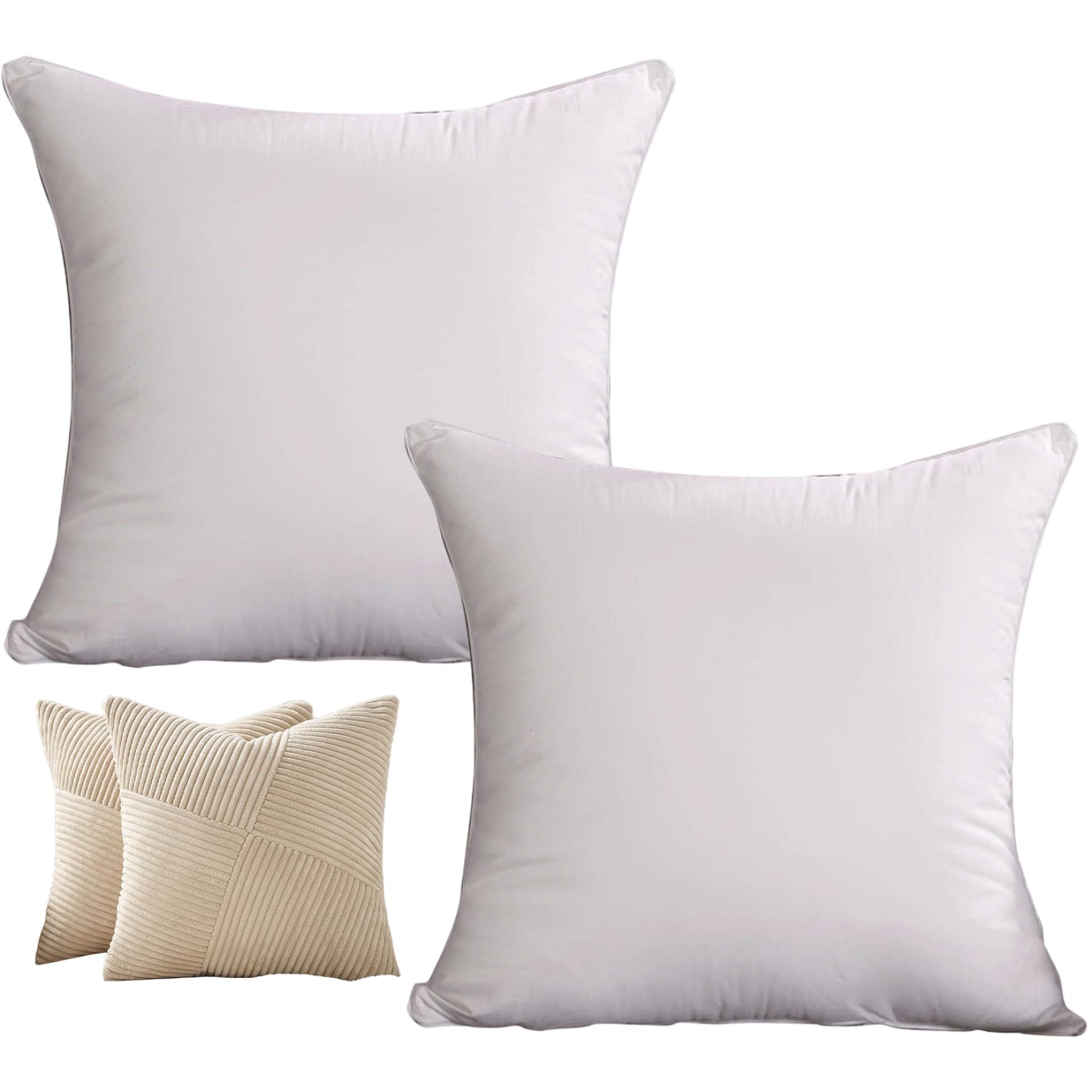 Inserts d'oreiller blanc pour lit et canapé chaleureux