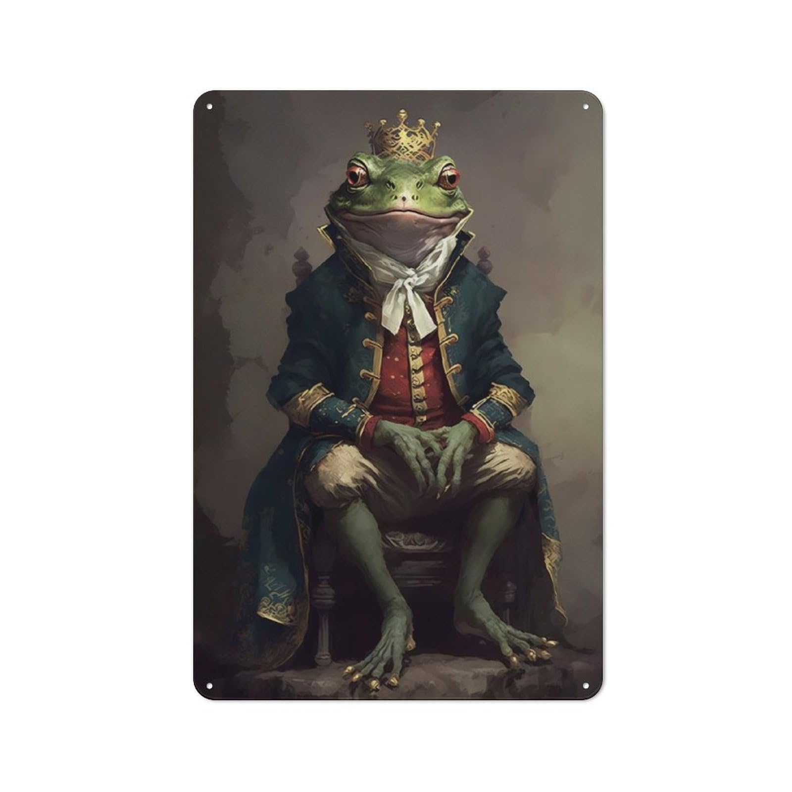 Junmoney Frog Imagination Retro Tin Wall Plaque 30X20cm For Studio Or Craft Room, Winter Wall Decor For Creative-Space Collectors