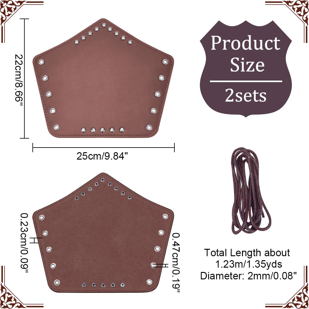 MooKe Médiéval En Cuir Bras Manchette Bracer Boucle Sangle Armure Réglable Adulte Bracelet Archer Gantelet Costume Engrenage Gaine En Cuir,Marron