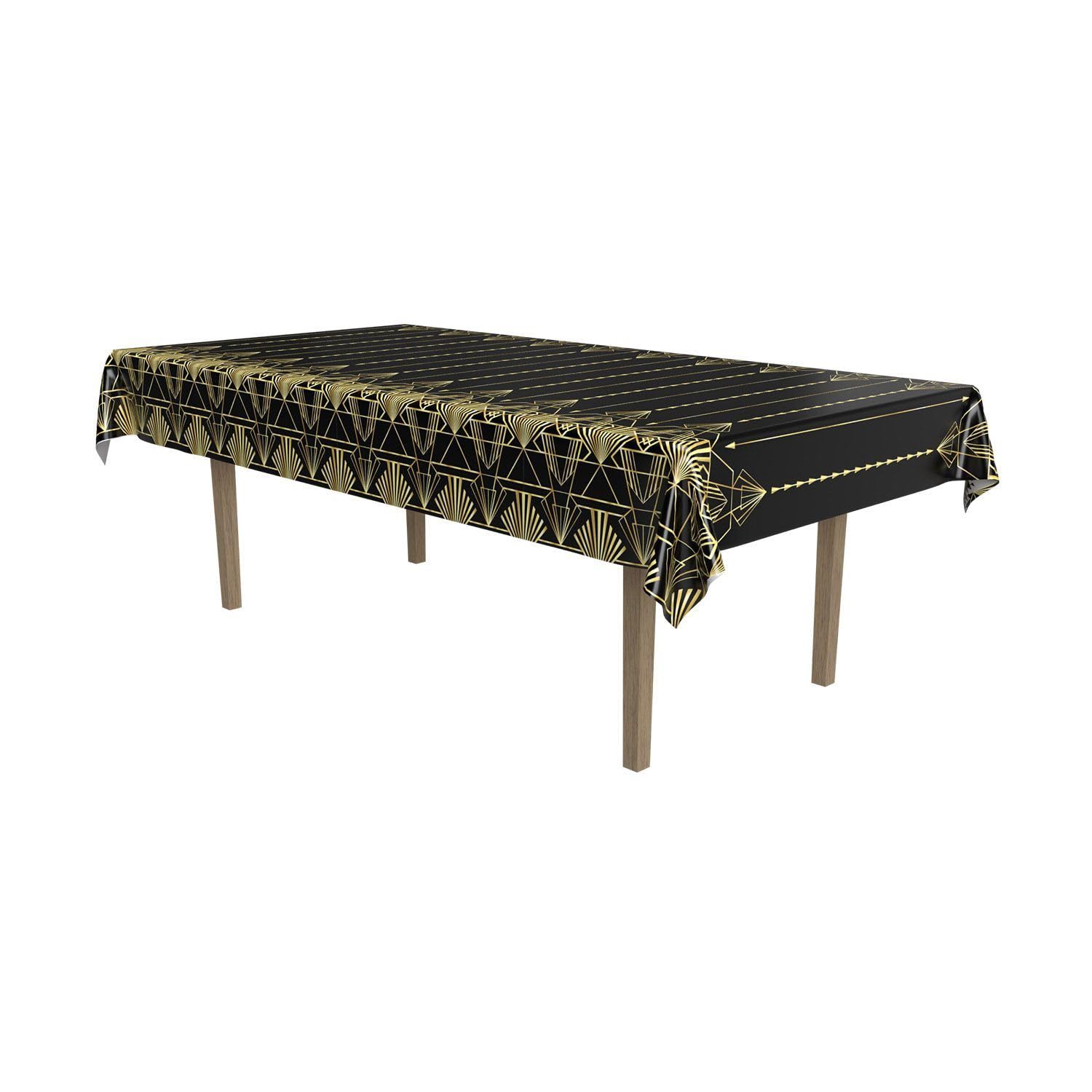 Jesters Party Roaring 20's Celebration Plastic Table Cover 274cm x 137cm 1920's, New Year