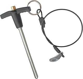 T-Handle Locking pin, 304 Stainless Steel Grip Push-Button Locking Quick-Release pin with Safety Rope (Φ1/4in x 3-5/32in)