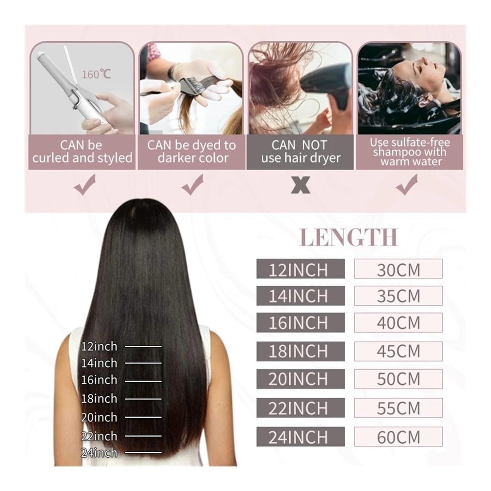 Clip for capelli fatta a mano con base mono 13x13 cm, toppers for capelli umani for donne con capelli diradati(14inches,Natural Black)