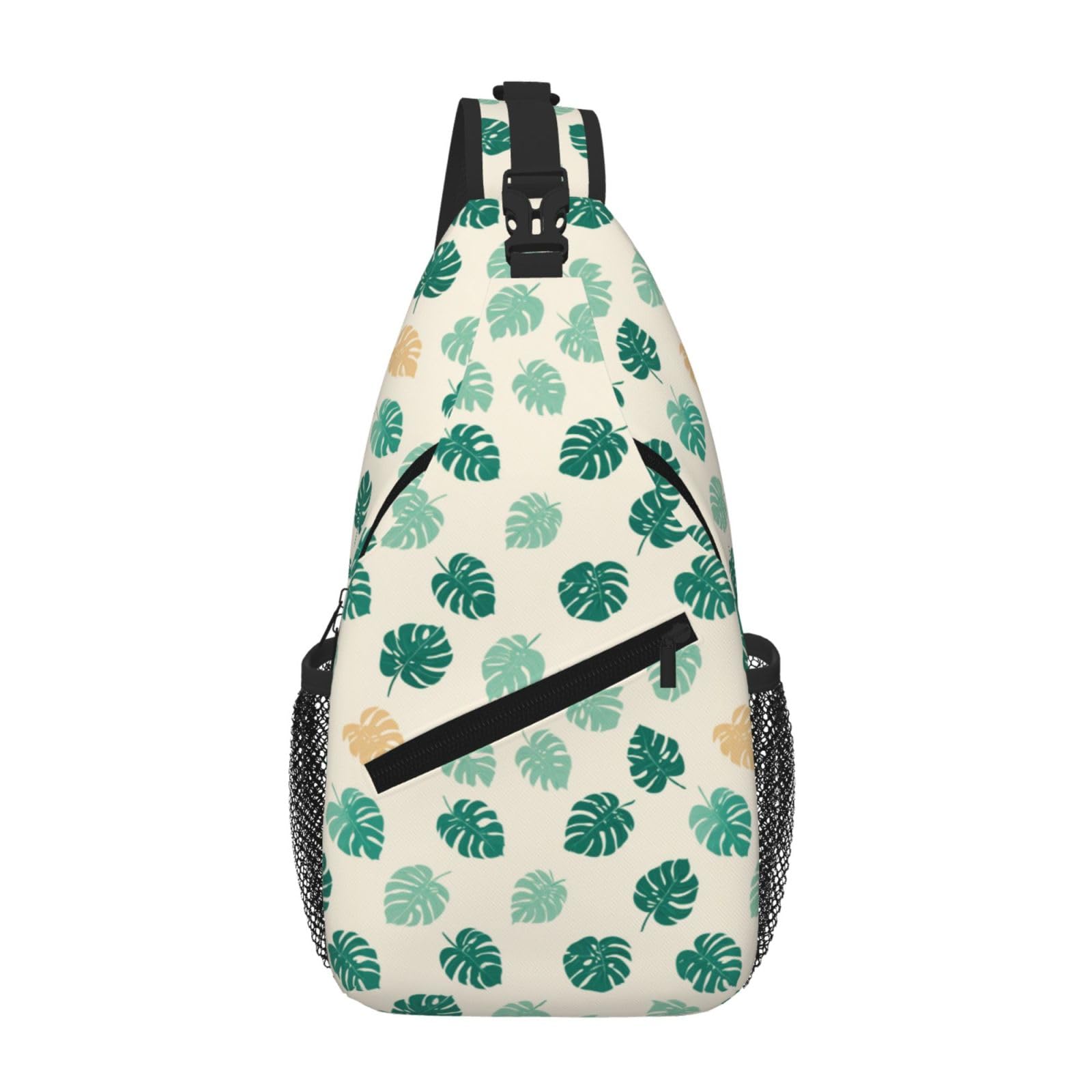 SUPLUCHOM Sling Bag Tropical Leaf Hiking Daypack Crossbody Shoulder Backpack Travel Chest Pack for Men Women
