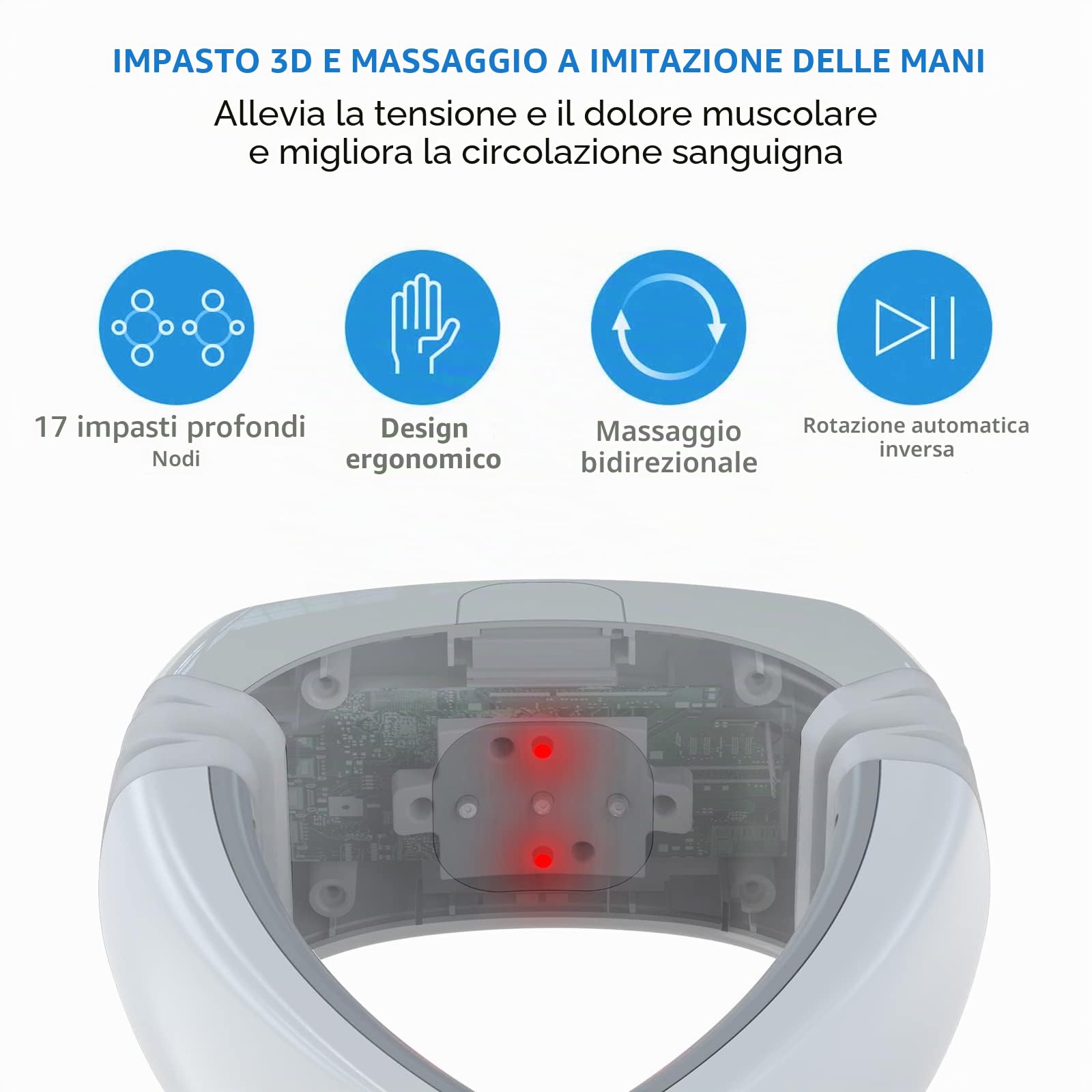 iKeener Massaggiatore Collo Laser Sollievo Dolore,Dispositivo Terapia Laser a Freddo,Riscaldato Colonna Vertebrale Cervicale Allineamento Spondilosi,14*650nm & 3*808nm Infrarossi Terapia Della Luce