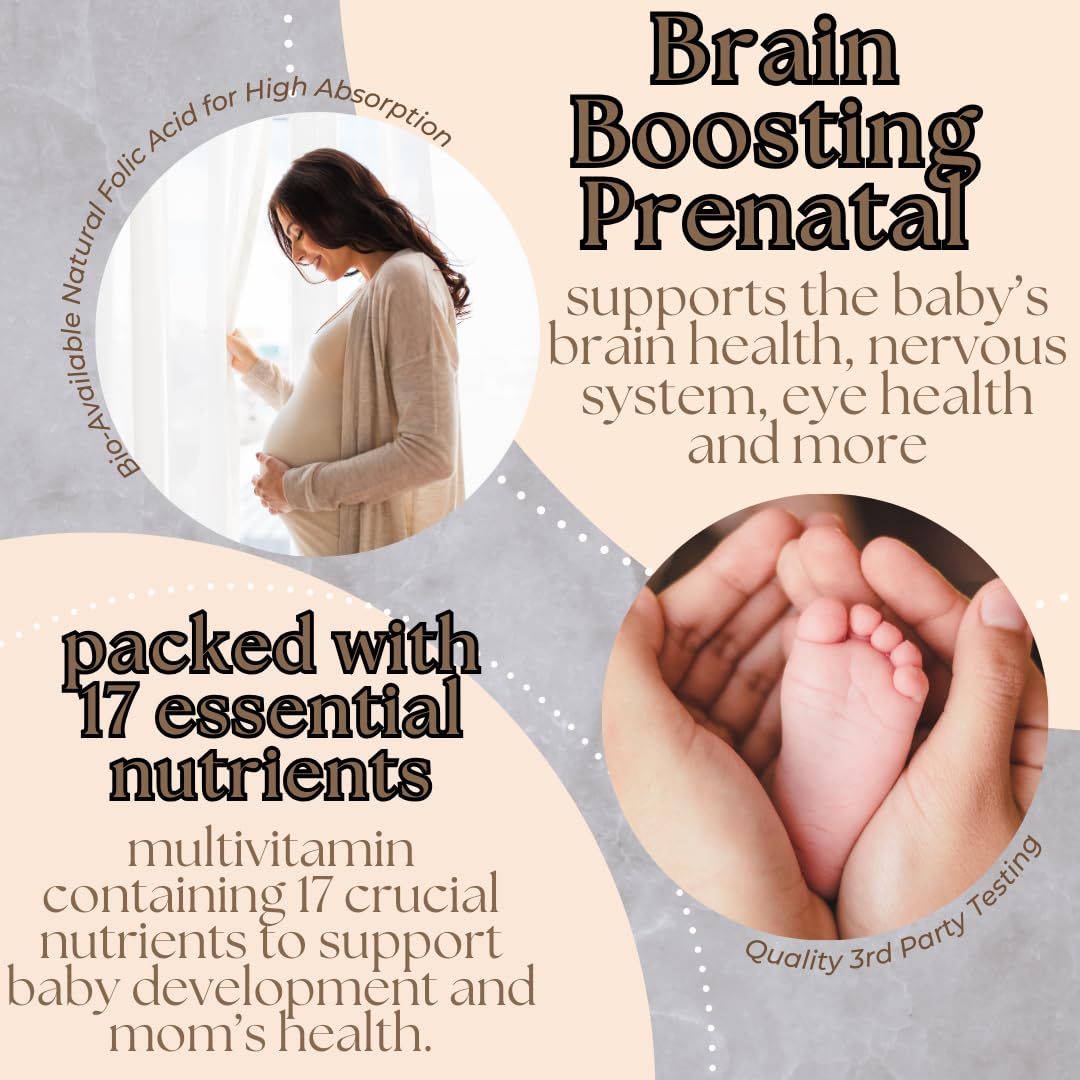 Research Labs Prenatal Vitamins for Women 2 Fer 1 Ad: 6X More Bioavailable Methylated Folate Folic Acid MTHF 5 | Supports Brain Development, Healthy Growth — Amazon image 6