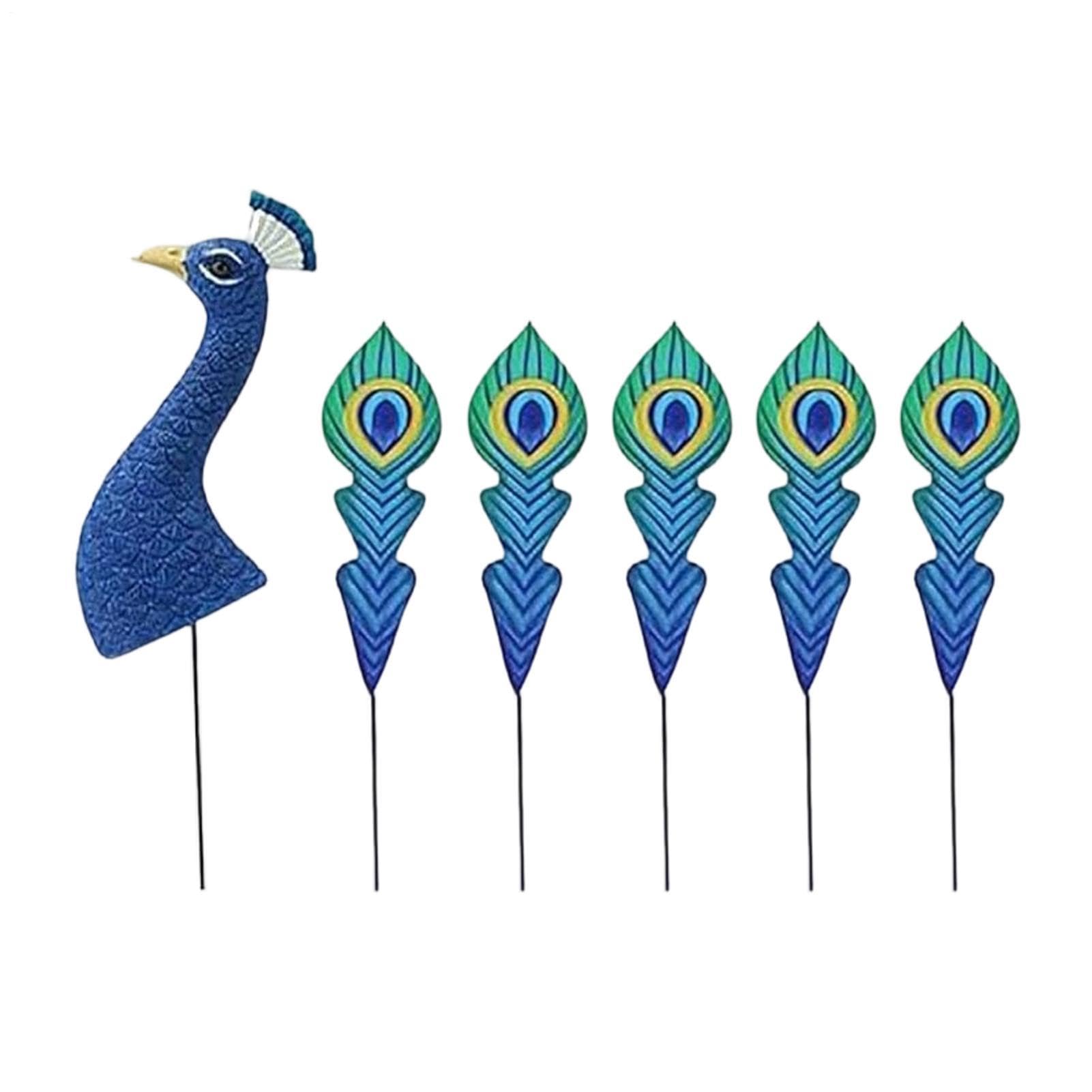 Sculpture oiseau bleu en métal d'art pour décoration de jardin élégante